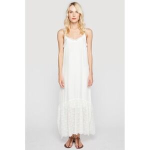 4Love & Liberty Johnny Was 100% silk eyelet slip Maxi Dress  NWT M